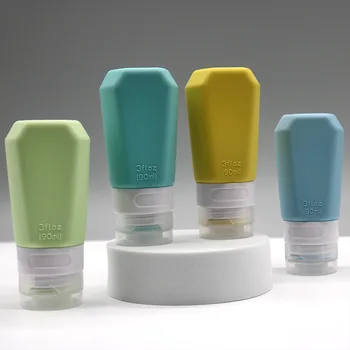 1/3/4 buah 90ml Botol Peras Silikon Gaya Jepang Kombinasi Travel Set Sampo Wadah Kosmetik Botol Terpisah
