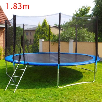 1.83-4.28 m trampolin rumah anak-anak tempat tidur lompat komersial dalam ruangan bulat luar ruangan dengan jaring tempat tidur lompat dewasa taman kanak-kanak