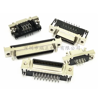 1 buah Konektor SCSI Tipe Slot HPCN 14/20/26/36/50 pin Soket Wanita 180 90 Derajat Dudukan PCB Sudut Kanan Lurus