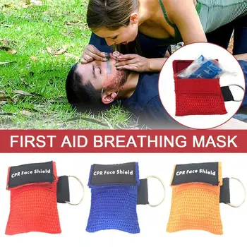 1 BUAH Masker Wajah Pertolongan Pertama Pelindung Resusitasi CPR Sekali Pakai Masker Satu Arah Pernapasan Mulut Masker Luar Ruangan Darurat Nafas Val X9F3