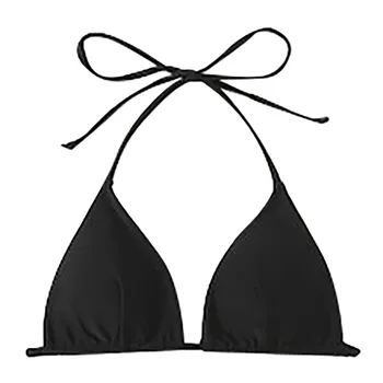1 Buah Pakaian Renang Musim Panas Wanita Seksi Bra Bikini Bra Segitiga Pantai Baju Renang Atasan Renang Bralette Empuk Pakaian Renang Biquini