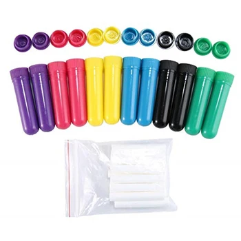 10-300 Set Plastik Berwarna-warni Hidung Inhaler Tongkat Isi Ulang untuk Parfum dengan Kualitas Tinggi Pengganti Kapas Sumbu untuk Essentail Minyak