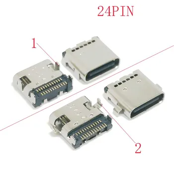 10 Buah / 2 Buah USB3. 1 24pin Jack Wanita USB Tipe C Konektor Soket Soket Daya USB Mikro Steker port Dok Pengisi Daya