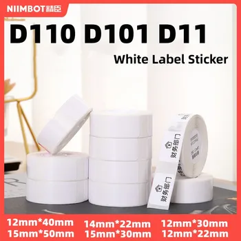 10 Gulungan Niimbot D11 Label D110 D101 Kertas Termal Label Putih Stiker Tahan Air Anti Minyak Tahan Sobek