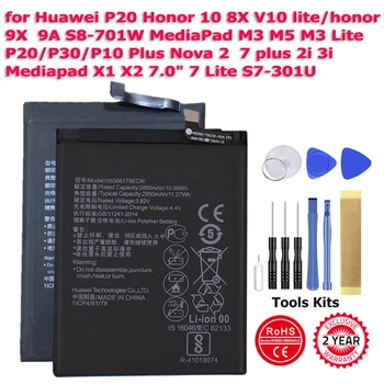 100% Baterai Baru untuk Jam Tangan Huawei P10 P20 Lite P30 P40 Pro2 LEO-B09 S7-301U Nova 2 Plus 2i 3i 7 Kehormatan S8-701W 8X9A 9X10 Lite V10