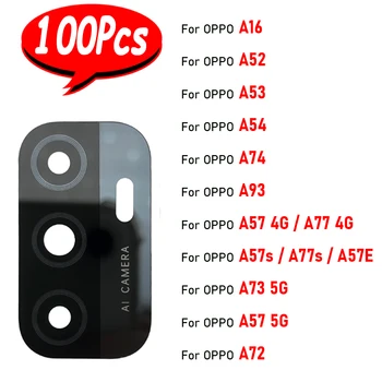 100 Buah Lens 100% Lensa Kamera Kaca Belakang Belakang Asli dengan Stiker untuk OPPO A16 A52 A53 A54 A74 A93 A57 A4G A77 A57 A73 5G A77S