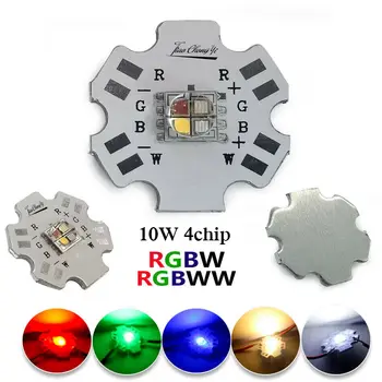 10W RGBW RGBWW Chip dioda pemancar cahaya led Daya Tinggi 5050 4 Chip dengan Papan PCB aluminium 20mm