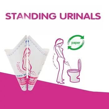 12 buah / Banyak Perangkat Buang Air Kecil Berdiri Kencing Kertas Sekali Pakai Urinoir Wanita untuk Perjalanan Berkemah Portabel Wanita Luar Ruangan Alat Toilet Anak Perempuan