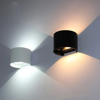 12W Lampu Dinding LED Bulat Sudut Dapat Disesuaikan Kepala Atas Bawah Lampu Dinding Tahan Air Luar Ruangan Dalam Ruangan Lampu Tempat Lilin Dinding Kamar Tidur Koridor