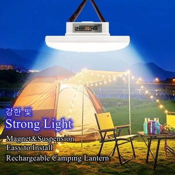 13500 mAh LED Rechargeable Camping Lantern Magnet Kuat Cahaya 8 Jam + Zoom Senter Portabel Lampu Tenda Bekerja Perbaikan Pencahayaan