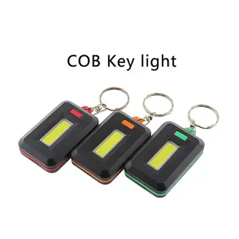 1PCS Portable Mini COB LED Gantungan Kunci Senter Gantungan Kunci Gantungan Kunci Torch Light Lampu dengan Carabiner untuk Camping Hiking Memancing