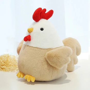 23CM Mainan Boneka Mewah Ayam Anak-anak Lucu Mainan Mewah Ayam Hewan Anak Laki-laki Perempuan Boneka Ayam Boneka Lembut Tidur Hadiah Ulang Tahun