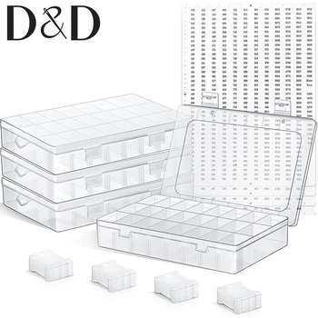 24/36 Grid Kotak Penyimpanan Plastik Dapat Disesuaikan Diviers Organizer Kotak Cross Stitch Organizer Kotak Kerajinan Perhiasan Anting-Anting Wadah