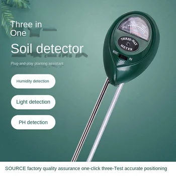 3 in 1 Pengukur PH Tanah Penguji PH Sinar Matahari Bunga Taman Pengukur Sensor Kelembaban Tanah Detektor Monitor PH Kelembaban Keasaman Tanaman