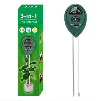 3 in 1 PH Soil Meter Penguji PH Sinar Matahari Bunga Taman Pengukur Sensor Kelembaban Tanah Detektor Monitor PH Kelembaban Keasaman Tanaman