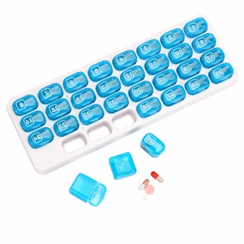 31 Grid Pil Kotak Wadah Organizer Perjalanan Pil Case Kotak Penyimpanan Satu Bulan Pil Obat Dispenser Tablet