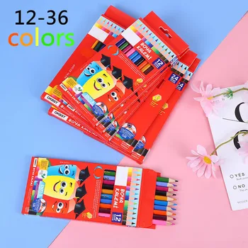 36 Pensil Warna Krayon Kit Alat Seni untuk Anak-anak Set Alat Tulis Kawaii Korea Pensil Warna Gambar untuk Perlengkapan Seni Sekolah