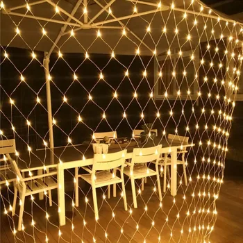 4 M X 6 M 1.5 M X 1.5 M 2X3 M Outdoor LED String Natal Bersih Lampu Peri Taman Dekorasi Pesta Pernikahan Dekorasi Tirai Lampu Jalan