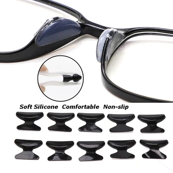 5 Pasang Bantalan Hidung Silikon Lembut yang Berguna untuk Kacamata Bantalan Hidung Hitam Putih Kacamata Antiselip Bantalan Hidung Hitam Putih