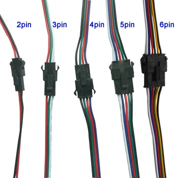 5 pasang~100 pasang Konektor LED JST 3pin 4pin 5pin 6pin, Konektor Pria dan Wanita untuk lampu Strip LED 3528 5050 RGB RGBW RGBWW