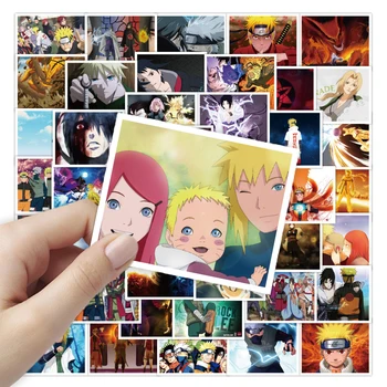 50 buah Stiker Naruto Bandai untuk Alat Tulis Sepeda Laptop Stiker Gambar Kartun Anime Tahan Air Mainan Stiker untuk Anak-anak Hadiah
