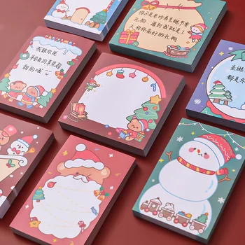 50 lembar Selamat Natal Catatan Tempel Memo Pad Label Catatan Penanda Buku Catatan Sekolah Perlengkapan Alat Tulis Kantor Hadiah Liburan
