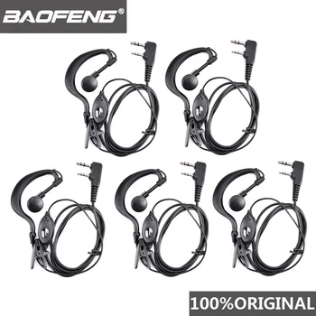 5pcs Baofeng UV-5R Headset Ham Radio Earphone Walkie Talkie Woki Toki Headphone PTT B5 B6 Uv-6R F8+ Wln Kd-C1 K Port Lubang Suara