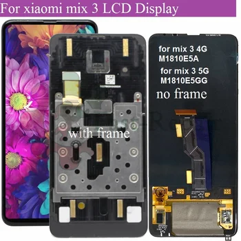 6.39 inci Super Amoled untuk XIAOMI Mi MIX 3 Digitizer Layar Tampilan LCD dengan Bingkai untuk Mi Mix3 Mi Mix 3 LCD untuk Mi Mix 3 5G M1810E5A LCD