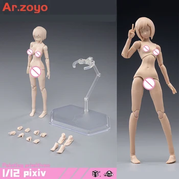 86 Mainan T86-ST01 Skala 1/12 Tubuh Sendi Super Fleksibel Wanita dengan Kepala Anime Figur Aksi Gandum Putih Boneka Artikulasi