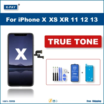 AAAA+ LCD untuk iPhone X XS XR 11 11Pro 11ProMax Digitizer Layar Sentuh 3D untuk iPhone 12 12ProMax 13 14 14 Alat PLUSLCD+Hadiah