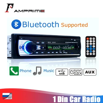 AMPrime 1 din Di Dasbor Radio Mobil Pemutar Audio Video MP3 Speaker Stereo FM Aux USB / Kartu TF Pemutar Multimedia Universal Radio Otomatis
