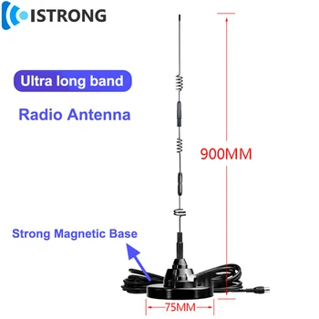 Antena Radio Full-band Luar Ruangan dengan Basis Magnet yang Kuat Penguat Sinyal Gelombang Pendek / Gelombang Sedang / FM Penguat Daya Mobil Rumah 5m