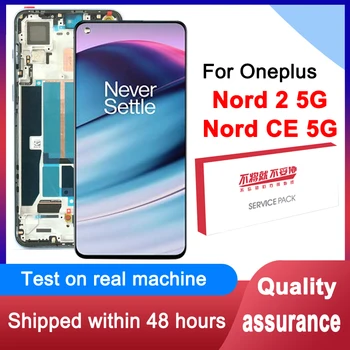 Asli AMOLED untuk OnePlus Nord 2 5G LCD DN2101 DN2103 untuk OnePlus Nord CE 5G EB2101 EB2103 Tampilan Digitizer Layar Sentuh