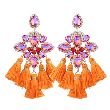 Baru Brincos Kristal Anting-Anting Besar Drop Anting-Anting untuk Wanita Rumbai Anting-Anting untuk Vrouwen Anting Menjuntai Fashion Perhiasan Grosir