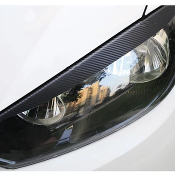 Baru Eyeline Stiker Serat Karbon Stiker Cocok untuk Volkswagen VW GOLF 6 GTI R20 Membentuk Alis Ringan Garis Mata Mobil-styling