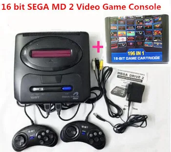 Baru Kedatangan Warna Hitam PAL Versi Uni Eropa Plug Konsol Permainan Cocok untuk Sega MD2 MD 2 TV Konsol Video Game Klasik Kartu 16 Bit Anak Laki-laki