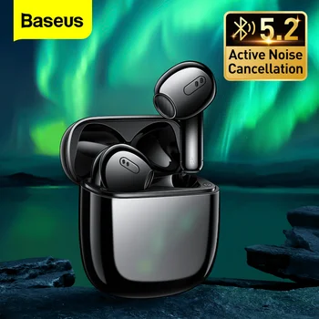 Baseus Storm 3 Earphone ANC Adaptif Bluetooth 5.2 TWS Earbud Nirkabel Headset HI FI Olahraga Headphone Peredam Bising Aktif