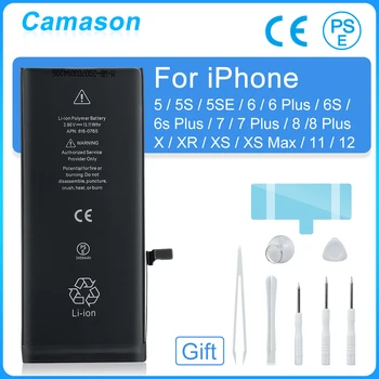 Baterai Lithium Camason untuk iPhone 5 SE 6 6s 5s 7 8 Plus X XR X Max 11 12 Pro Baterai Pengganti Berkapasitas Tinggi untuk iphone6