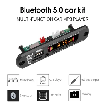 Bluetooth 5.0 Kit Mobil Dekoder MP3 Nirkabel Papan Audio 9V-12V WMA Modul Pemutar Musik Mobil Audio Tanpa Kehilangan Radio USB AUX TF
