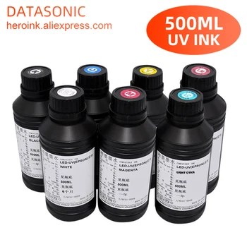 Botol 500ML Tinta UV LED Untuk Epson L800 L805 L1800 R290 R330 1390 1400 1410 Tinta Printer UV Pernis UV Tinta Kilap Tinta Keras Lembut