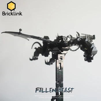 Bricklink Ideas MOC Nazguls King of Rings Ringwraiths Fallen Beast Naga Terbang Dengan Figur Set Blok Bangunan Hadiah Mainan Anak