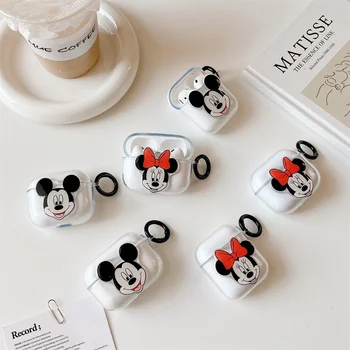 Casing Earphone untuk AirPods Pro Casing Headphone Mickey Minnie Mouse Anime Kartun Lucu ke-2 untuk AirPods 1 2 3 Penutup Pelindung Headset