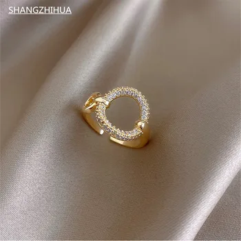 Cincin Pembuka lingkaran zirkon set mikro baru 2021 Cincin Wanita Seksi Korea Cincin Pernikahan Pesta Mode Perhiasan Kamar Kerja Siswa