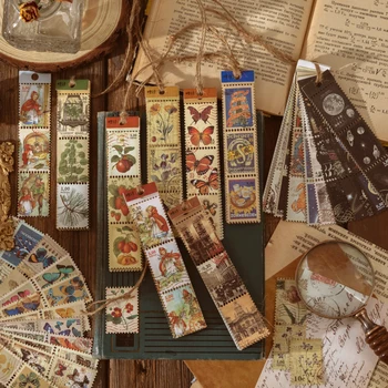 Dimi 45 Buah Perangko Seri Lembaga Penelitian Bahan Kertas Kupu-kupu Retro Stiker Kolase Strip Kertas Tenun Deco Buku Tempel