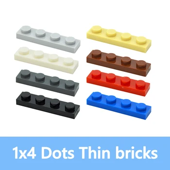 DIY Blok Bangunan 1 * 4 Titik Tipis Angka Batu Bata 1X4 Titik Pendidikan Kreatif Ukuran Kompatibel dengan 3710 Mainan untuk Anak-anak