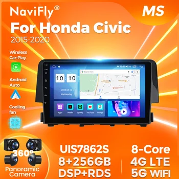 DSP untuk Honda Civic 2015 2016 2017 2018 2019 2020 Android 12 Radio Mobil Video Multimedia Navigasi GPS Unit Kepala DVD Stereo 2Din Unit Kepala DVD Stereo