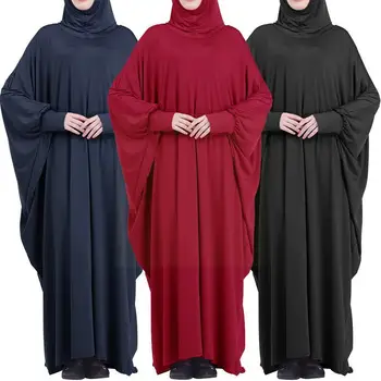 Gaun Jilbab Doa Satu Potong Muslim Ramadhan Pakaian Jilbab Bertudung Penuh Penutup Wanita Jilbab Niqab Islam Dubai Abaya Sederhana