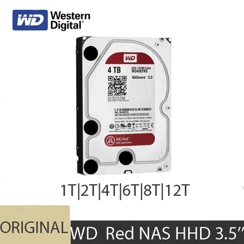 Hard Drive NAS Merah WD Digital Barat 2TB 4TB 6TB 8TB 12TB SATA 6 GB/Dtk 3,5 Inci Cache 64 MB HDD 5400RPM untuk NAS Desktop