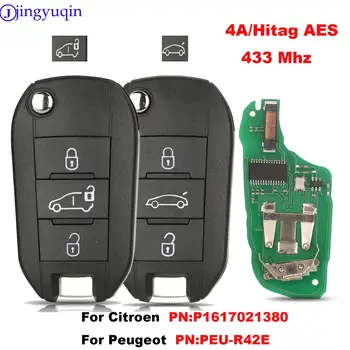 jingyuqin 433 MHz 4A Chip Kunci Mobil untuk Peugeot Expert - Dengan Pintu Belakang (16 170 207 80) untuk Citroen Berlingo / Pengiriman (2016+)