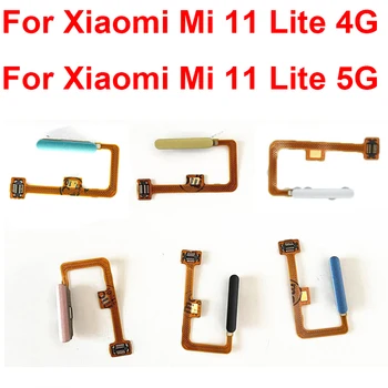 Kabel Fleksibel Sensor Sidik Jari untuk Xiaomi Mi 11 Lite M2101K9AG Mi 11 Lite 5G M2101K9G Pita Fleksibel ID Sentuh Rumah dengan Tombol Daya